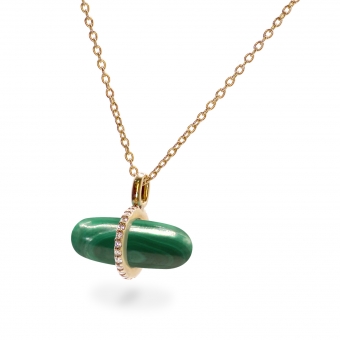 Diamanta Malachite Pillgem Necklace