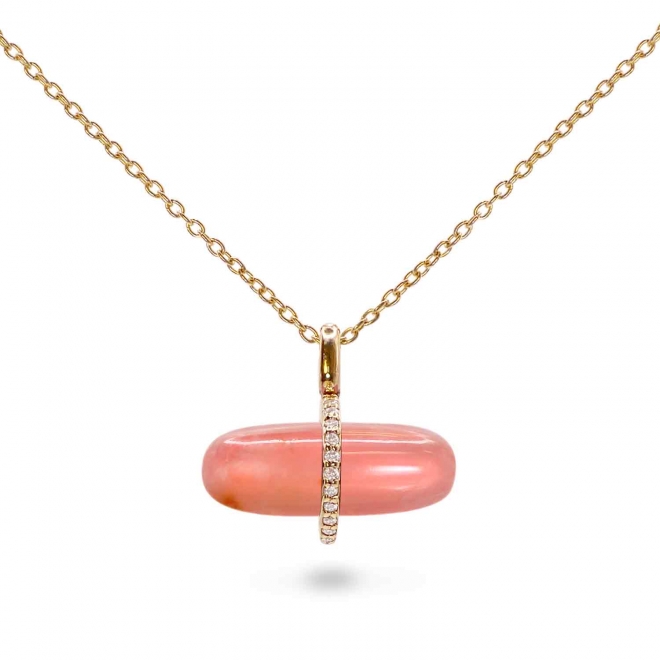Diamanta Peach Opal Pillgem Necklace