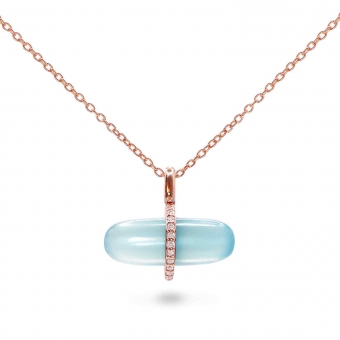 Diamanta Sky Agate Pillgem Necklace