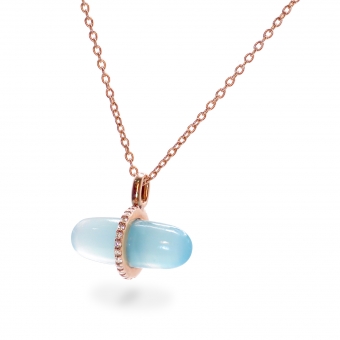 Diamanta Sky Agate Pillgem Necklace
