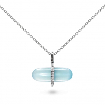 Diamanta Sky Agate Pillgem Necklace