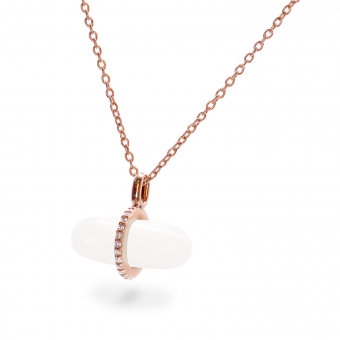 Diamanta Snow Quartz Pillgem Necklace