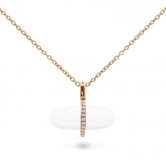 Diamanta Snow Quartz Pillgem Necklace
