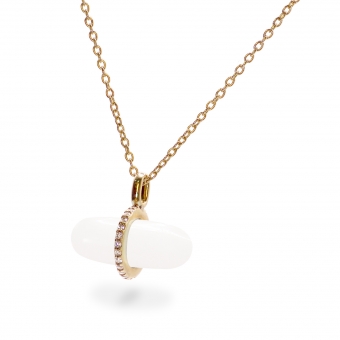 Diamanta Snow Quartz Pillgem Necklace