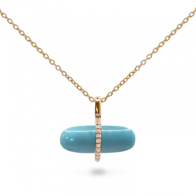 Diamanta Turquoise Pillgem Necklace