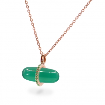 Gemma Green Agate Pillgem Necklace