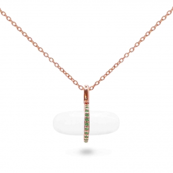 Gemma Snow Quartz Pillgem Necklace