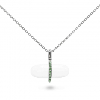 Gemma Snow Quartz Pillgem Necklace