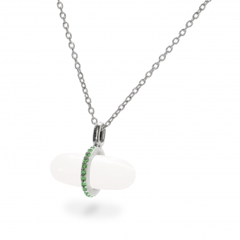 Gemma Snow Quartz Pillgem Necklace