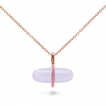 Gemma Blue Lace Agate Pillgem Necklace