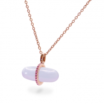 Gemma Blue Lace Agate Pillgem Necklace