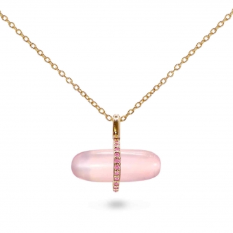Gemma Rose Quartz Pillgem Necklace