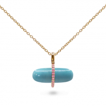 Gemma Turquoise Pillgem Necklace
