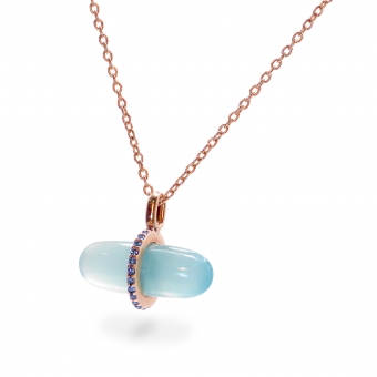 Gemma Sky Agate Pillgem Necklace