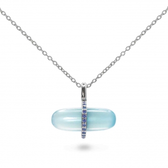 Gemma Sky Agate Pillgem Necklace
