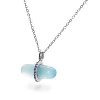 Gemma Sky Agate Pillgem Necklace