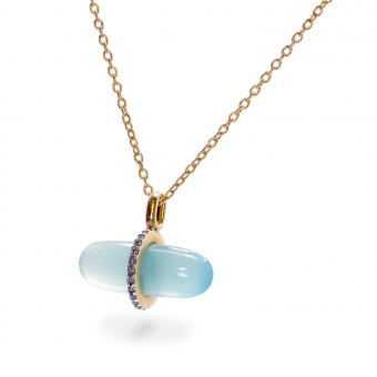 Gemma Sky Agate Pillgem Necklace