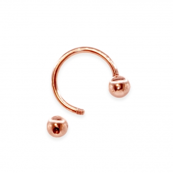 Gold Circular Barbell With Two Solid Balls