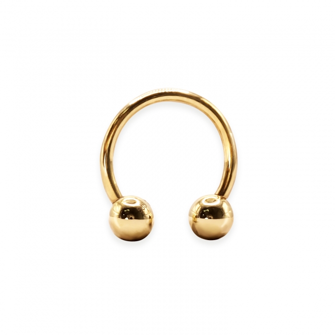 Gold Circular Barbell With Two Solid Balls