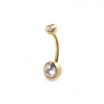 Round Diamond Full Bezel Setting Belly Piercing