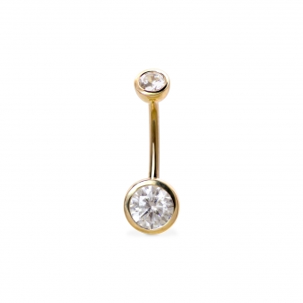 Round Diamond Full Bezel Setting Belly Piercing