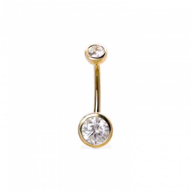 Round Diamond Full Bezel Setting Belly Piercing