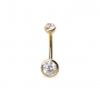 Round Diamond Full Bezel Setting Belly Piercing