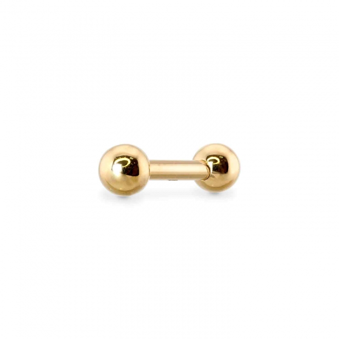 Gold Solid Straight Bar and 2 solid Balls