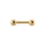 Gold Solid Straight Bar and 2 solid Balls