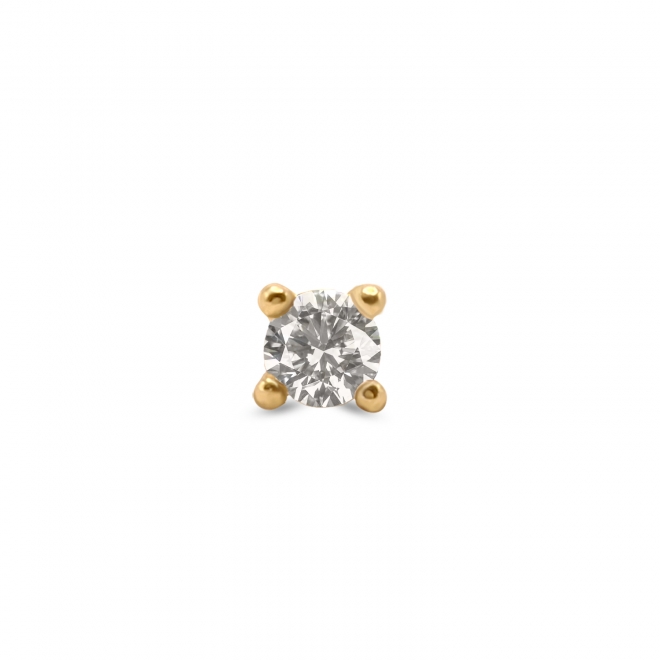 Gold Internal Threading Helix Piercing With Diamond
