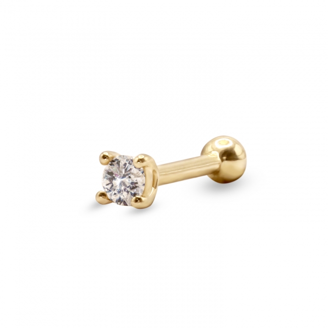 Gold Internal Threading Helix Piercing With Diamond Gold Internal Threading Helix Piercing With Diamond