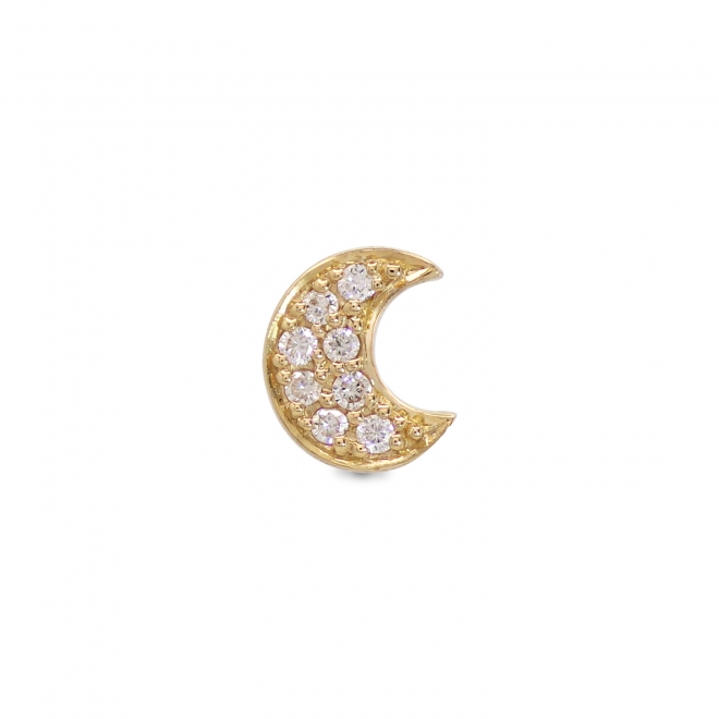 Moon Shape Helix Piercing with 8 Gemstones
