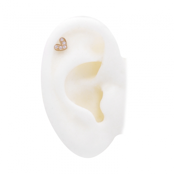 Heart Helix Piercing with 5 Gemstones