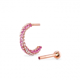 Twist Color Gemstones Hoop Helix Piercing