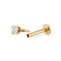 Gold Single Flat Back Helix with Gemstone