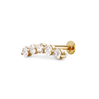 5 Stones Prongs Setting Flat Back Helix with Gemstones