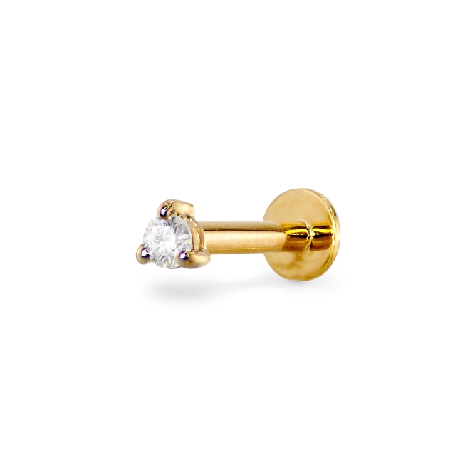 Solitaire Round Gemstone Three Prongs Setting Flat Back Helix