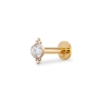 Solitaire Round Gemstone Bezel Setting with Small Sphere Flat Back Helix