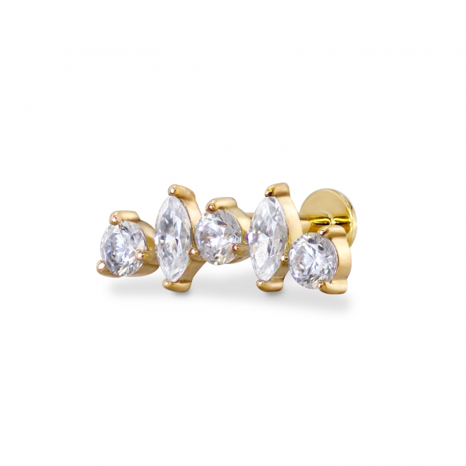 5 Mix Shape Gemstones Flat Back Helix