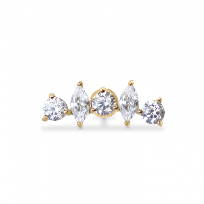 5 Mix Shape Gemstones Flat Back Helix