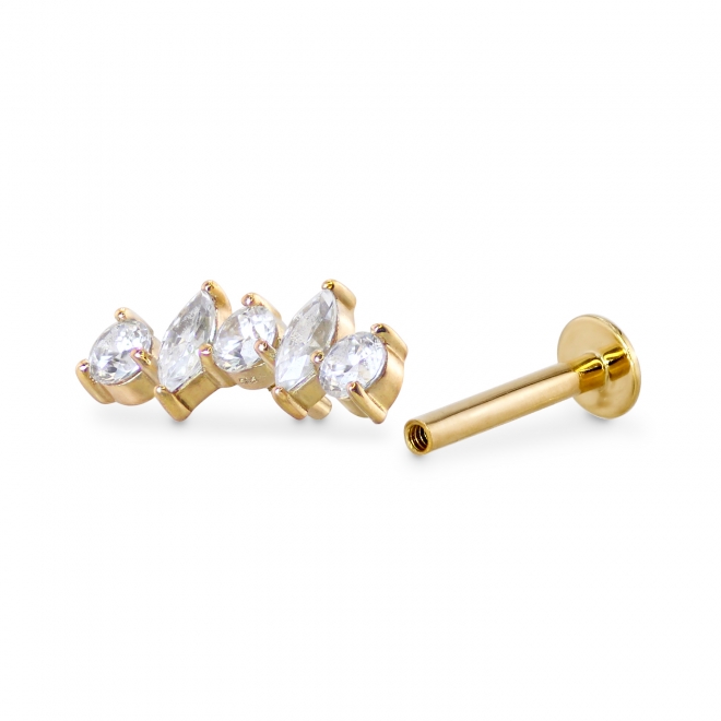 5 Mix Shape Gemstones Flat Back Helix
