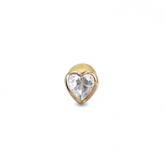 Solitaire Heart Cut Gemstone Flat Back Helix