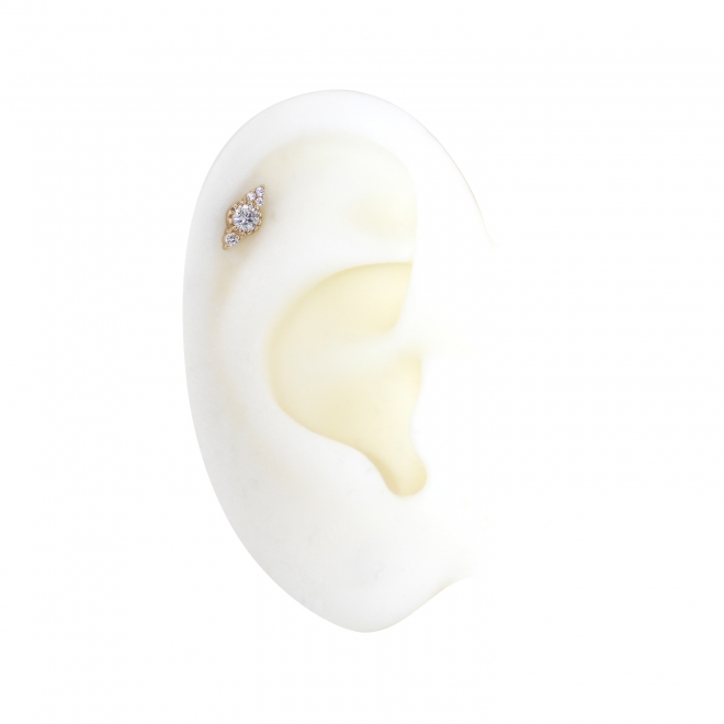 Marquise Shape Helix Labret Head with Gemstones