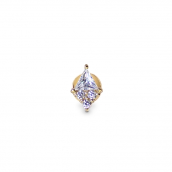 Diamond Set Flat-Back Helix with Gemstones