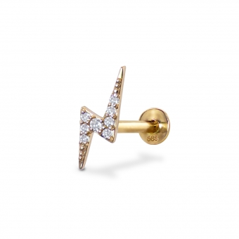 Lighting Flash Flat-Back Helix Piercing with Precious Stones