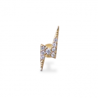 Lighting Flash Flat-Back Helix Piercing with Precious Stones