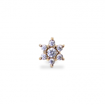 Snow Flex Flat-Back Helix Piercing with Precious Stones