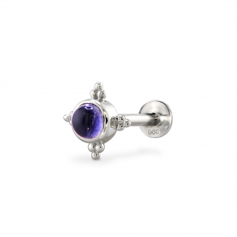 Cabochon Gemstone Bezel Setting Flat-Back Helix Piercing