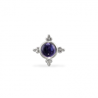 Cabochon Gemstone Bezel Setting Flat-Back Helix Piercing