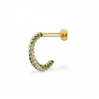 Twist Color Gemstones Hoop Flat Back Helix